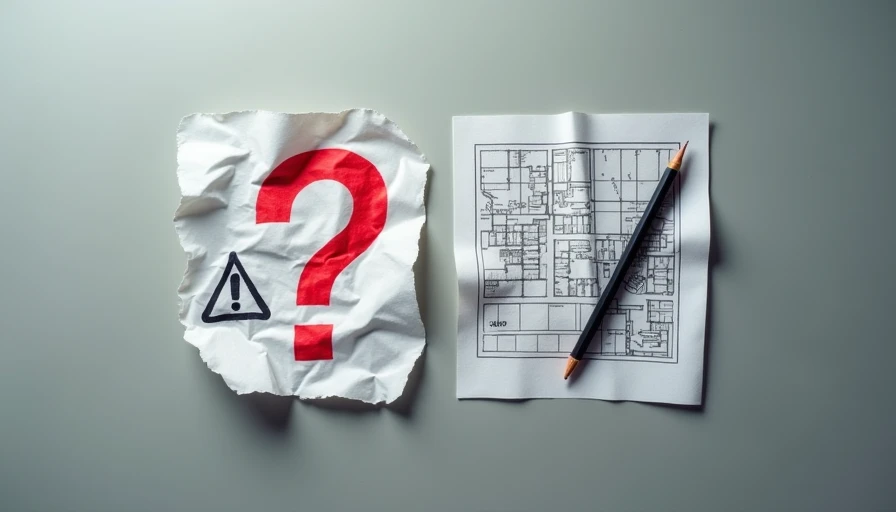 Fear vs Map Crumpled paper with question mark versus unfolded blueprint with pencil.
