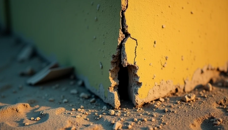 Visual context for crack in foundation
