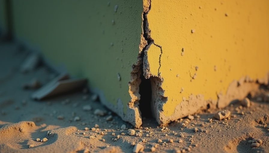 Visual context for crack in foundation